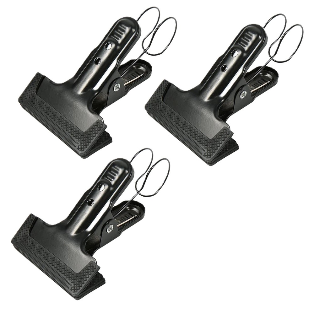 3 Pack Heavy Duty Backdrop Clips with Hooks Metal Spring Clamps for Photo Studio